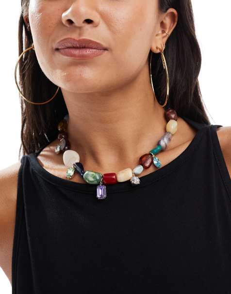 ASOS DESIGN - Collier de perles avec grosses pierres fantaisie - view 1