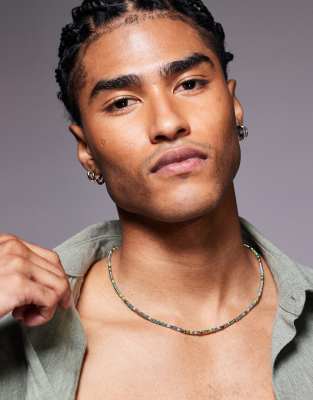 ASOS DESIGN - Collier de perles - Vert