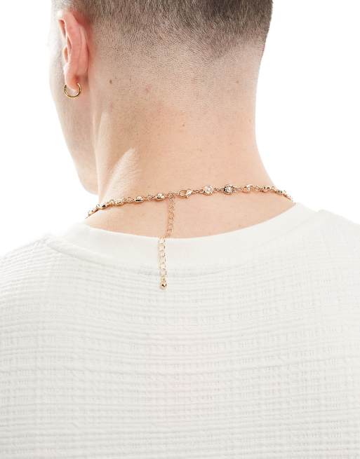 ASOS DESIGN - Collier effet fondu à perles fantaisie - Doré , 3 de 3