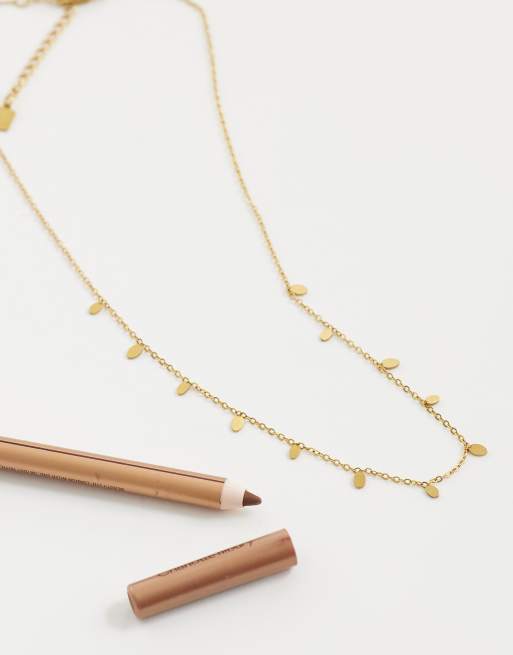 ASOS DESIGN - Collier en acier inoxydable étanche à petites breloques disques - Doré, 2 de 4