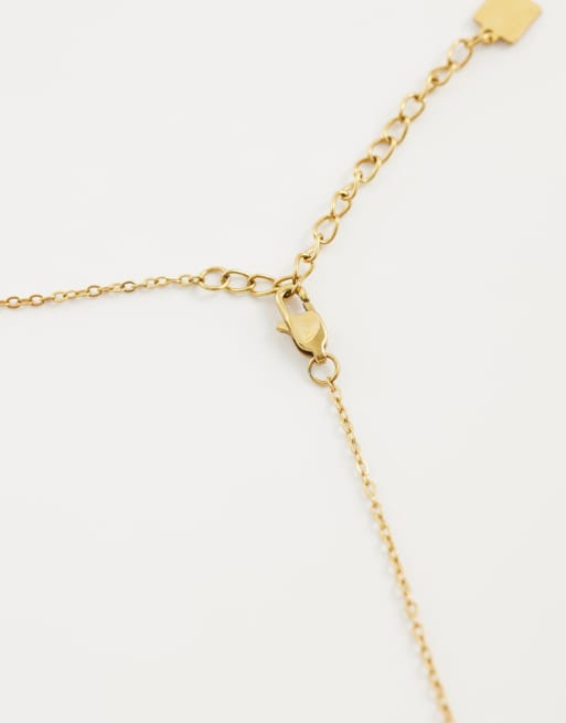 ASOS DESIGN - Collier en acier inoxydable étanche à petites breloques disques - Doré, 3 de 4