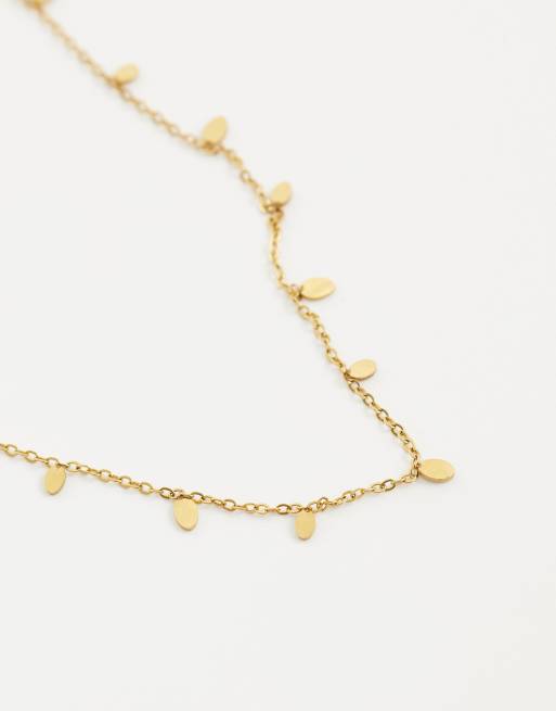 ASOS DESIGN - Collier en acier inoxydable étanche à petites breloques disques - Doré, 4 de 4