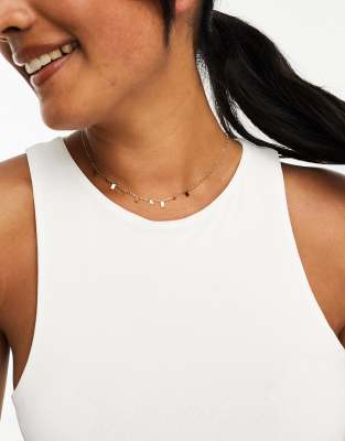 ASOS DESIGN - Collier en acier inoxydable étanche avec pendentifs rectangles - Doré | ASOS