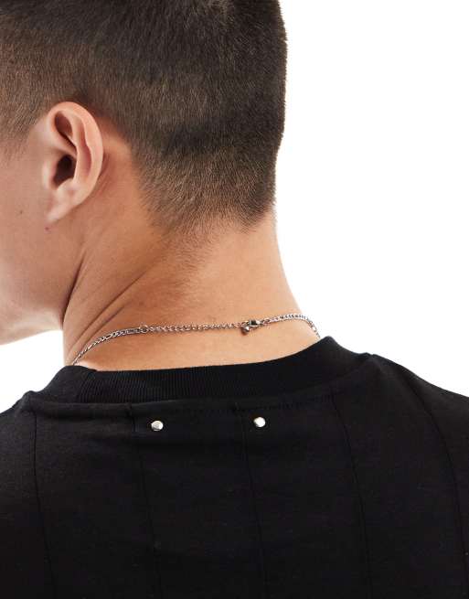 ASOS DESIGN - Collier en acier inoxydable imperméable à pendentif boussole aztèque rond - Argent poli, 3 de 4
