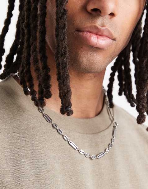 ASOS DESIGN - Collier en acier inoxydable imperméable avec maillons marina variés - Argenté - view 1