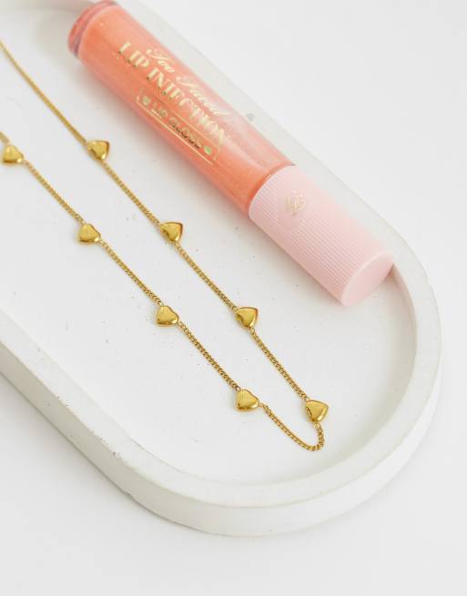 ASOS DESIGN - Collier en acier inoxydable imperméable avec pendentif cœur - Doré, 2 de 4