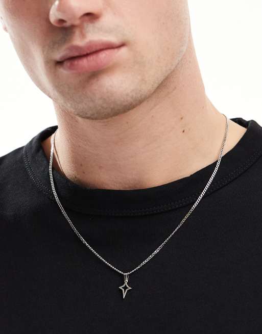 ASOS DESIGN - Collier en acier inoxydable imperméable avec pendentif étoile - Argenté