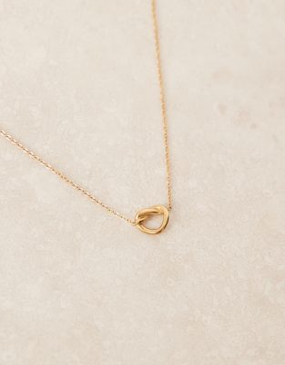 ASOS DESIGN - Collier en acier inoxydable imperméable avec pendentif naud - Doré