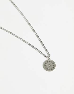 ASOS DESIGN waterproof stainless steel necklace with zodiac pendant in silver tone - ASOS Price Checker