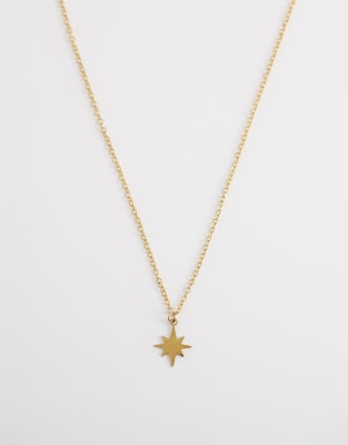 ASOS DESIGN - Collier en acier inoxydable résistant à l'eau à pendentif étoile - Doré