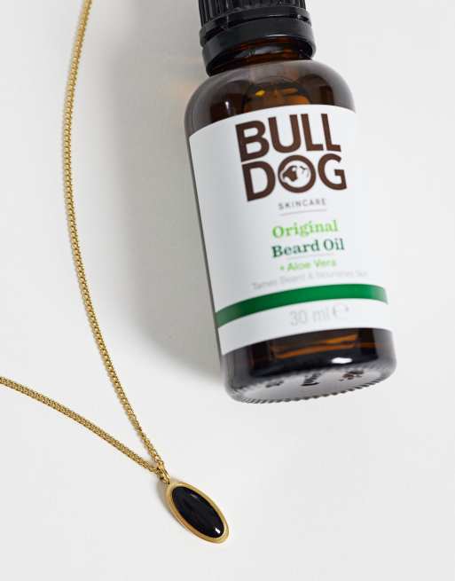 ASOS DESIGN - Collier en acier inoxydable résistant à l'eau avec pendentif ovale à pierre noire - Doré, 2 de 4