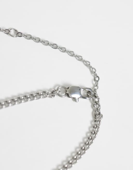 ASOS DESIGN - Collier en acier inoxydable résistant à l'eau avec pendentif pièce gravée - Argenté, 4 de 4