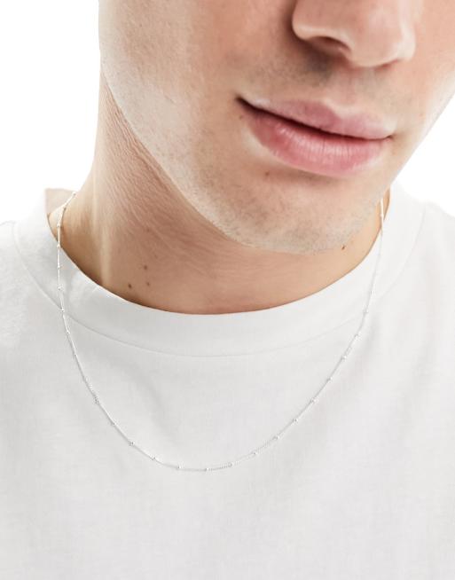 ASOS DESIGN - Collier en argent massif avec boules - Argenté