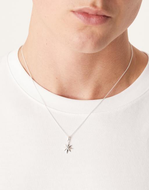 ASOS DESIGN - Collier en argent massif avec pendentif étoile - Argenté