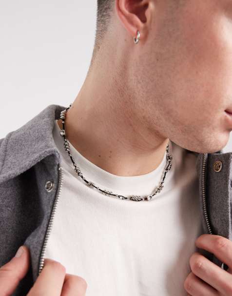 ASOS DESIGN - Collier en cordelette noire et perles carrées - Multicolore - view 1