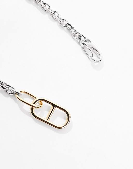ASOS DESIGN - Collier en métaux variés à fermoir mousqueton, 3 de 4
