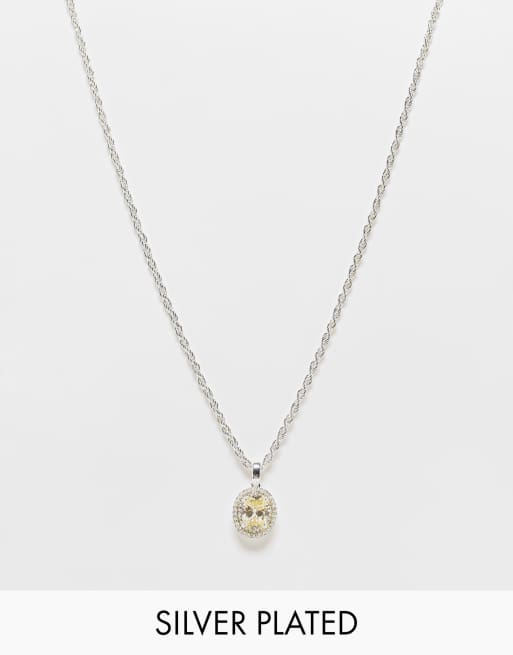 Collier en argent plaqué or 18ct, zirconia - Twice As Nice