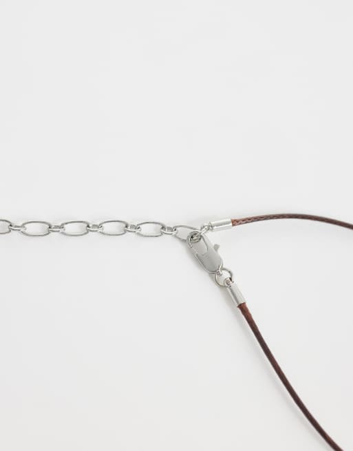 ASOS DESIGN - Collier long à pendentif coquillage fantaisie - Argenté, 3 de 4