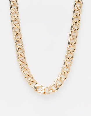 Collier Chaîne Plate Plaqué Or Jaune - Occasion, Avec Usure Normale Du Temps