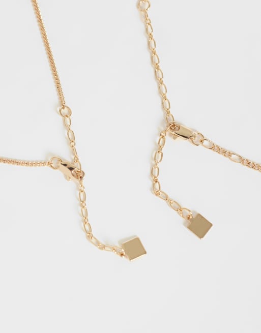 ASOS DESIGN collier multi-rangs avec pendentif ambre finition dorée, 4 de 4