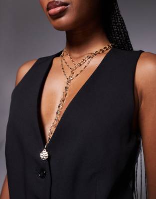 ASOS DESIGN - Collier multi-rangs style lasso avec détails célestes - Doré