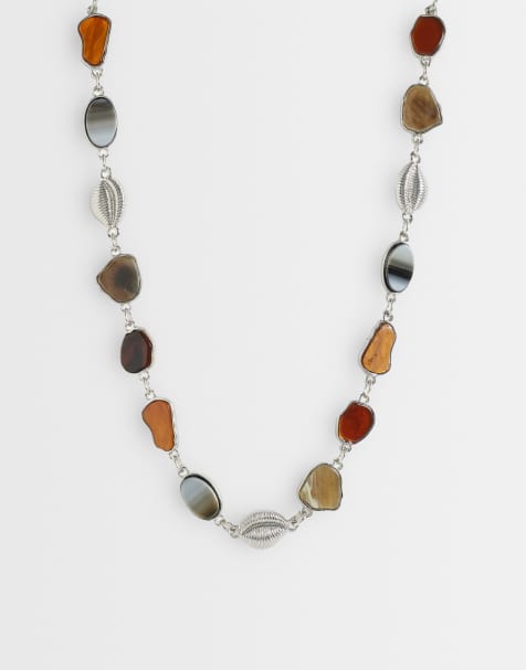 ASOS DESIGN - Collier orné de pierres et breloques - Argenté - view 1