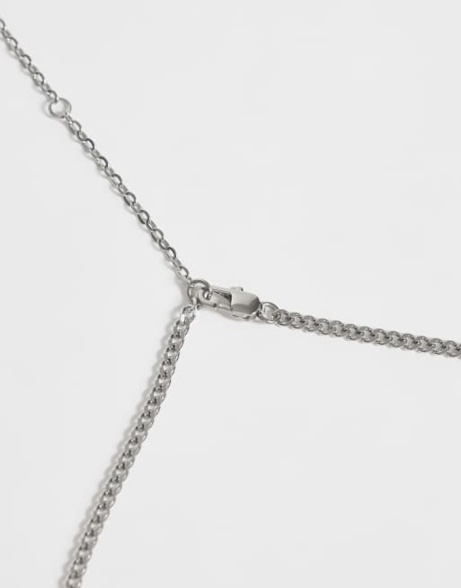 ASOS DESIGN collier pendentif serpent en acier inoxydable imperméable argent vieilli, 4 de 4