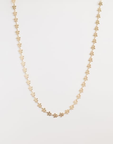 ASOS DESIGN - Collier ras de cou à petites fleurs - Doré - view 1