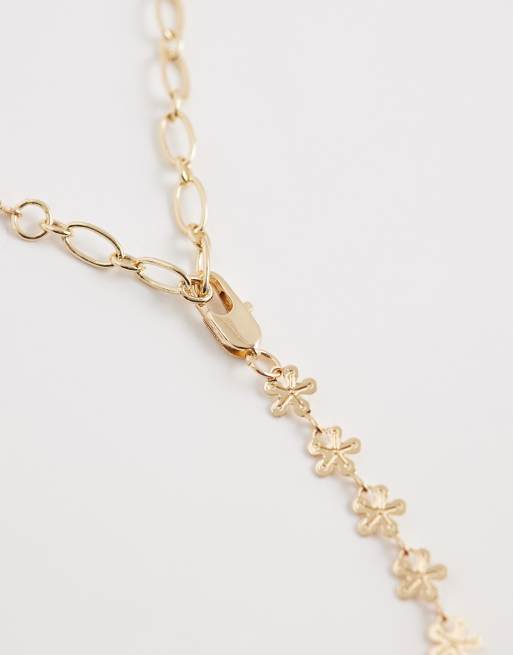 ASOS DESIGN - Collier ras de cou à petites fleurs - Doré, 4 de 4