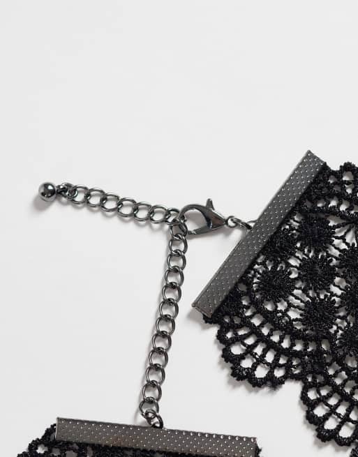 ASOS DESIGN collier ras-du-cou large en dentelle noire Halloween, 4 de 4
