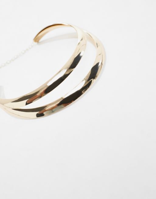 ASOS DESIGN - Collier torque ras du cou à double rang - Doré, 4 de 4