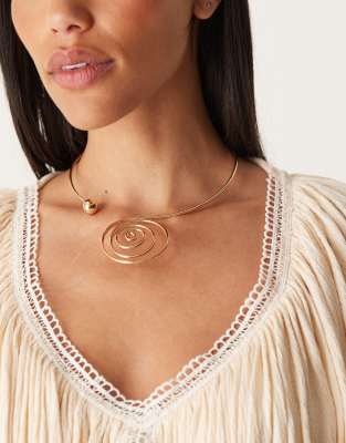 ASOS DESIGN - Collier torque ras du cou style spirale - Doré