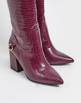 purple croc boots