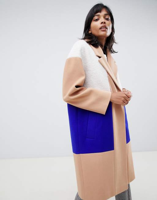 Topshop colour block on sale coat