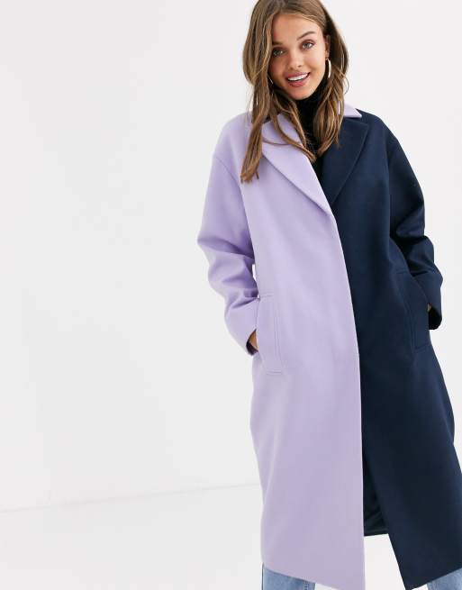 Color block hotsell long coat