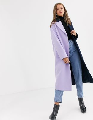 long color block coat