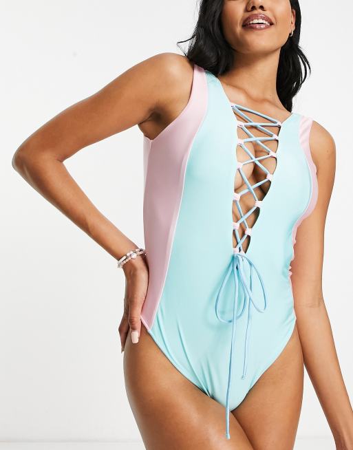 Asos best sale blue swimsuit