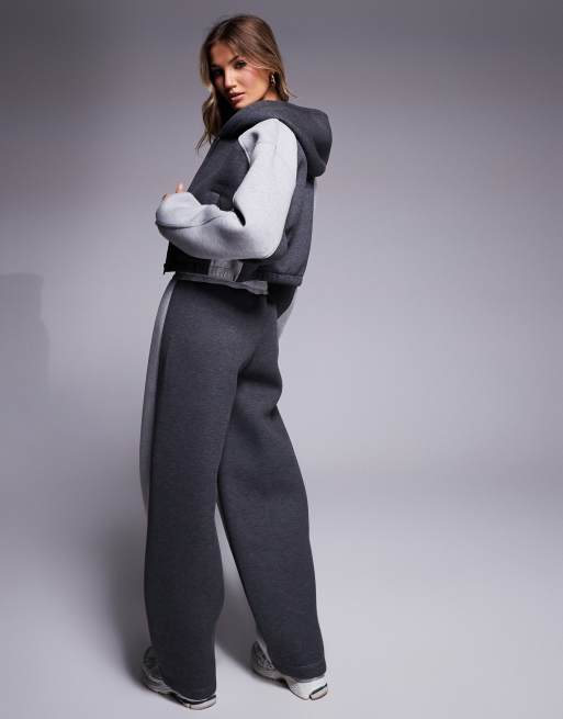 ★OY★STITCHED WIDE VOLUME SWEATPANTS - MELANGE★正規品/人気 ASOS DESIGN color block sweatpants in gray mix - part of a
