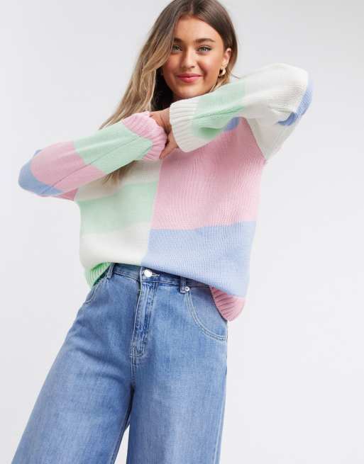 ASOS DESIGN colour block jumper