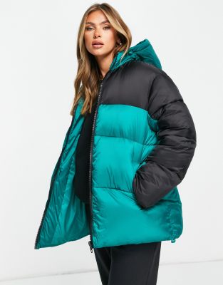 Colour block outlet padded jacket