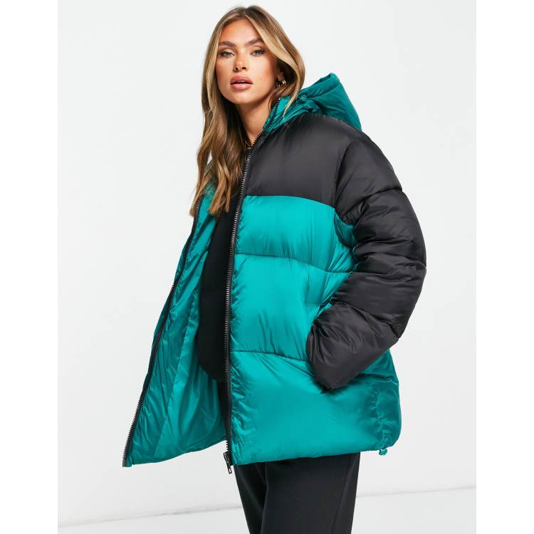 Colour block 2025 puffer jacket topshop