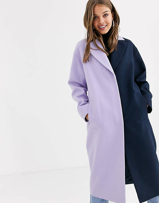 ASOS DESIGN colourblock coat