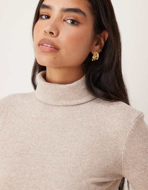 ASOS DESIGN - Coltrui van zachte katoen met naden in gemêleerd lichtbeige, 3 van 4