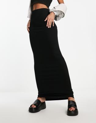 ASOS DESIGN COLUMN MAXI SKIRT IN BLACK