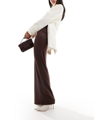 ASOS DESIGN column maxi skirt in chocolate