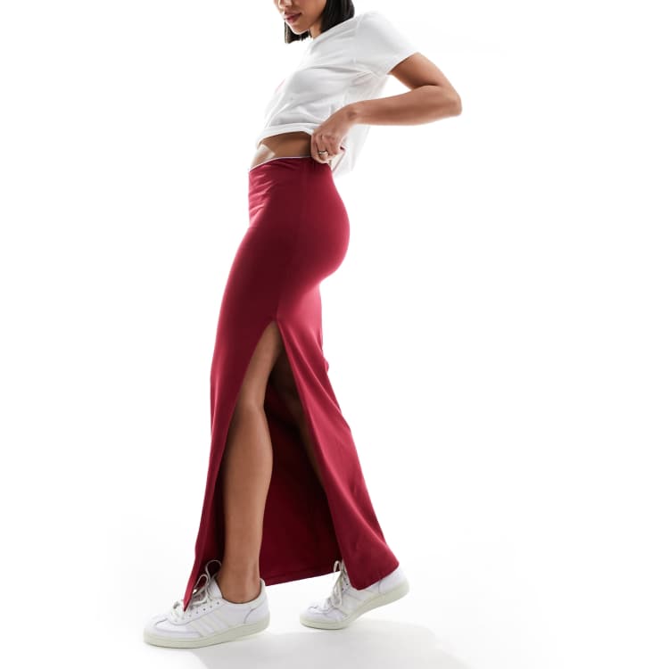 Maxi skirt outlet red wine