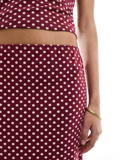 Asos polka dot midi skirt sale