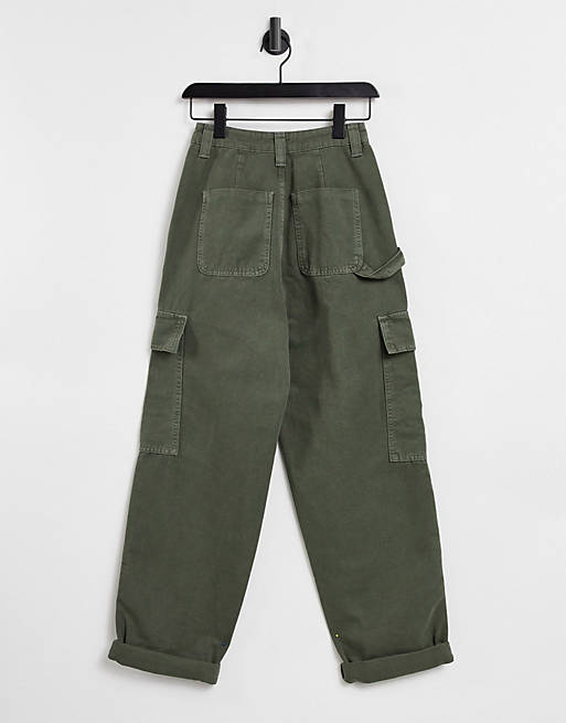 ASOS DESIGN combat trouser with utility pockets in khaki