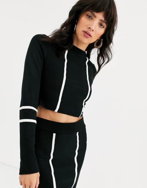ASOS DESIGN - Gebreide minirok met gekleurd randje en trui, combi-set, 3 van 3