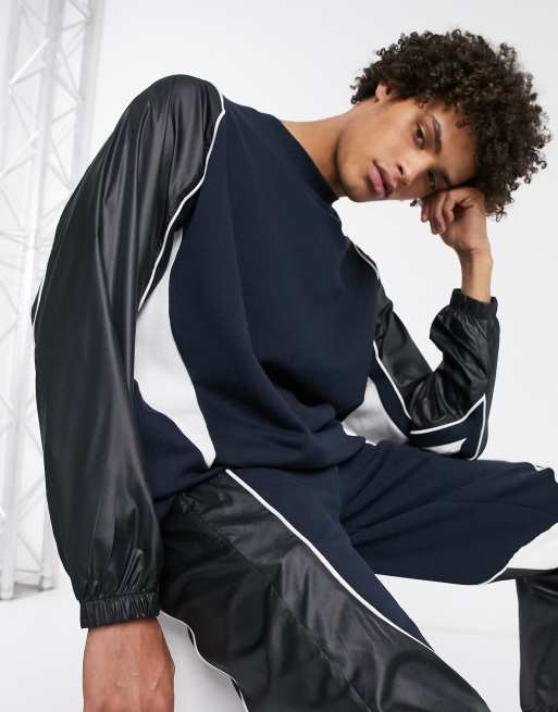 ASOS DESIGN - Combi-set met nylon bikerdetails in marineblauw, 2 van 3